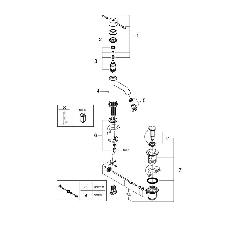 Immagine di Grohe Essence New Miscelatore monocomando per lavabo taglia S, finitura super steel 23589DC1