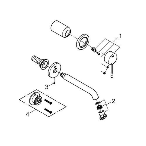 Immagine di Grohe Essence New Miscelatore per lavabo a 2 fori taglia S, finitura super steel 19408DC1