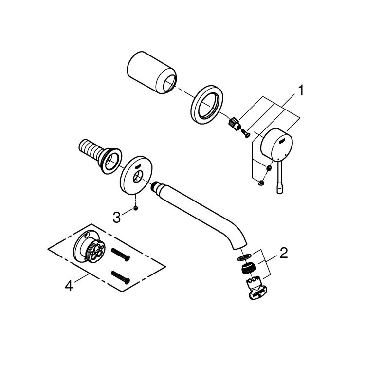 Immagine di Grohe Essence New Miscelatore per lavabo a 2 fori taglia S, finitura super steel 19408DC1