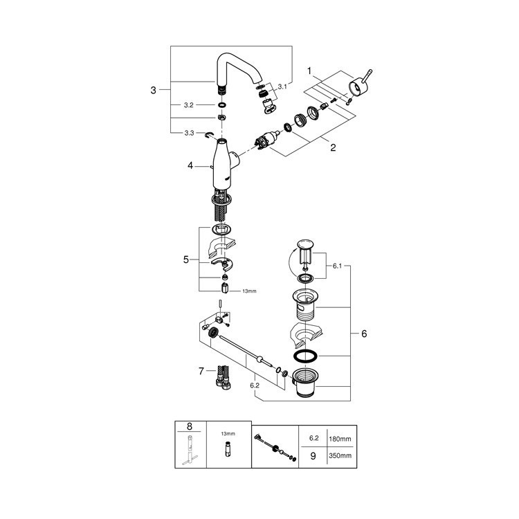 Immagine di Grohe Essence New Miscelatore per lavabo taglia L, finitura super steel 32628DC1