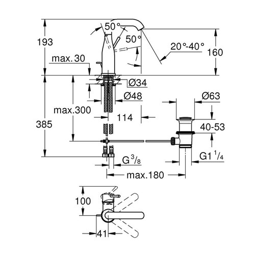 Immagine di Grohe Essence New Miscelatore per lavabo taglia M, finitura super steel 23462DC1