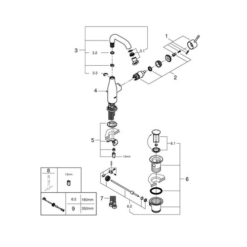 Immagine di Grohe Essence New Miscelatore per lavabo taglia M, finitura super steel 23462DC1