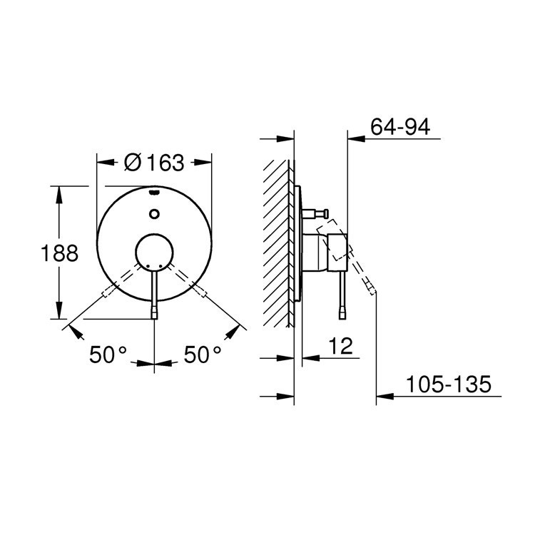 Immagine di Grohe Essence New Miscelatore monocomando per vesca/doccia, finitura super steel 19285DC1