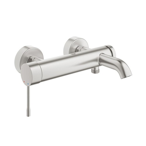 Immagine di Grohe Essence New Miscelatore monocomando per vasca/doccia, finitura super steel, dischi ceramici da 35 mm 33624DC1