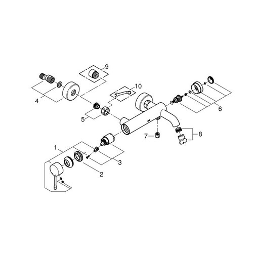Immagine di Grohe Essence New Miscelatore monocomando per vasca/doccia, finitura super steel, dischi ceramici da 35 mm 33624DC1