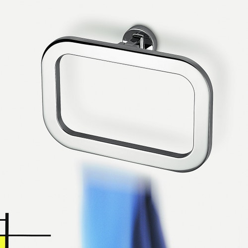 Immagine di Colombo Design NORDIC set a muro con portascopino, porta rotolo, appenditutto, dispenser sapone e porta salviette, finitura cromo SETNO002