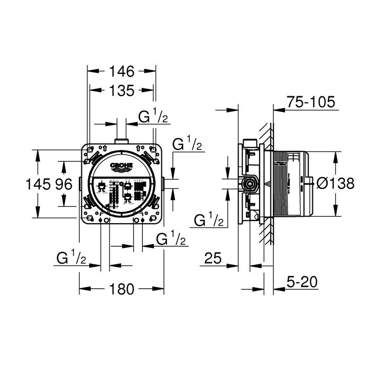 Immagine di Grohe Rapido SmartBox Corpo incasso universale 35600000