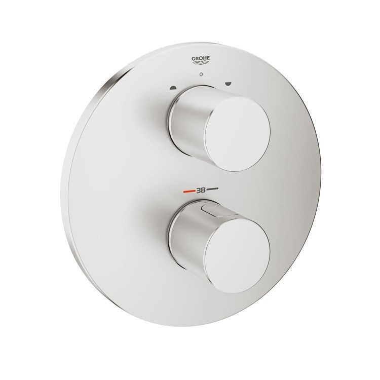 Immagine di Grohe Grohtherm 3000 Cosmopolitan Miscelatore termostatico per vasca-doccia o doccia con deviatore a 2 vie, finitura super steel 19468DC0