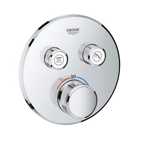 Immagine di Grohe GROHTHERM SMARTCONTROL miscelatore termostatico a 2 vie, diametro 15,8 cm, finitura cromo 29119000