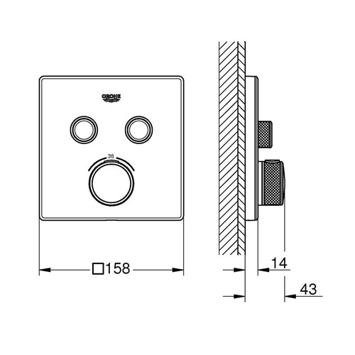 Immagine di Grohe GROHTHERM SMARTCONTROL miscelatore termostatico a 2 vie, colore bianco finitura lucido 29156LS0