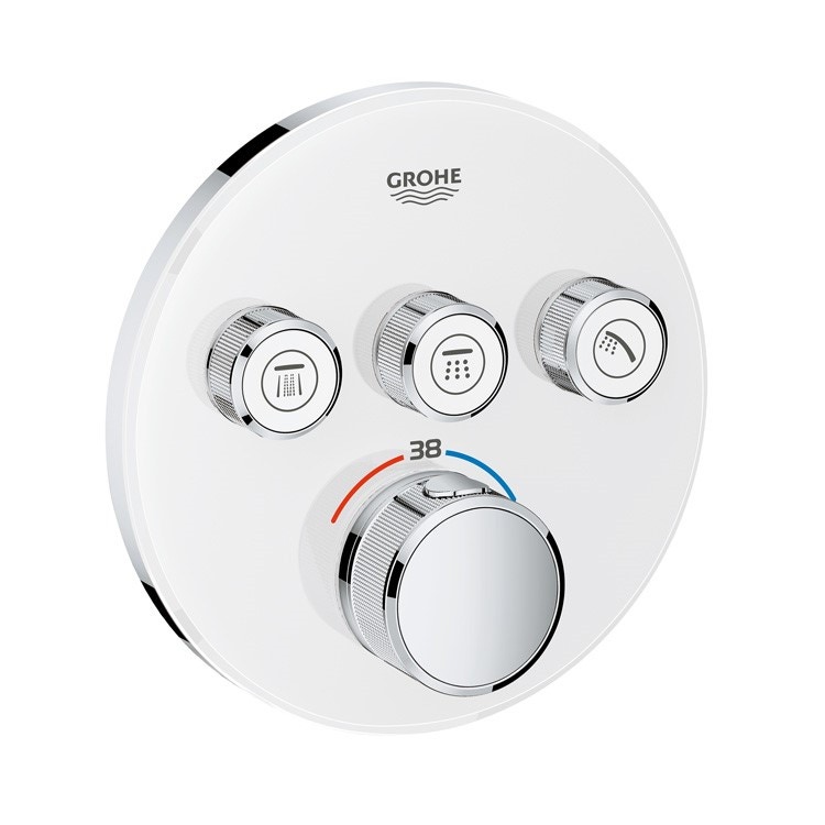 Immagine di Grohe Grohtherm SmartControl Miscelatore termostatico a 3 vie, finiture moon white, diametro 15,8 29904LS0