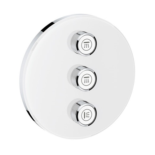 Immagine di Grohe GROHTHERM SMARTCONTROL parte esterna per rubinetto da incasso triplo, colore bianco finitura lucido 29152LS0