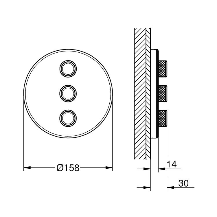 Immagine di Grohe GROHTHERM SMARTCONTROL parte esterna per rubinetto da incasso triplo, colore bianco finitura lucido 29152LS0