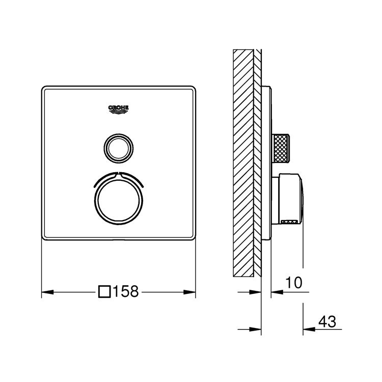 Immagine di Grohe SmartControl Miscelatore monocomando a 1 via, finitura cromo 29147000