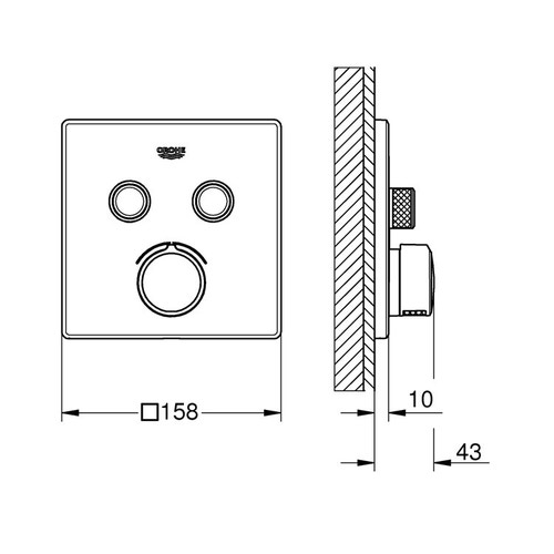 Immagine di Grohe SmartControl Miscelatore monocomando a 2 vie, finitura cromo 29148000
