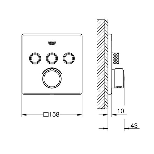 Immagine di Grohe SmartControl Miscelatore monocomando a 3 vie, finitura cromo 29149000