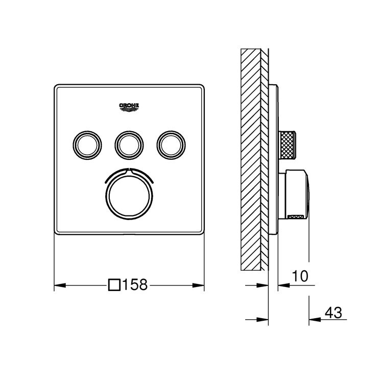 Immagine di Grohe SmartControl Miscelatore monocomando a 3 vie, finitura cromo 29149000