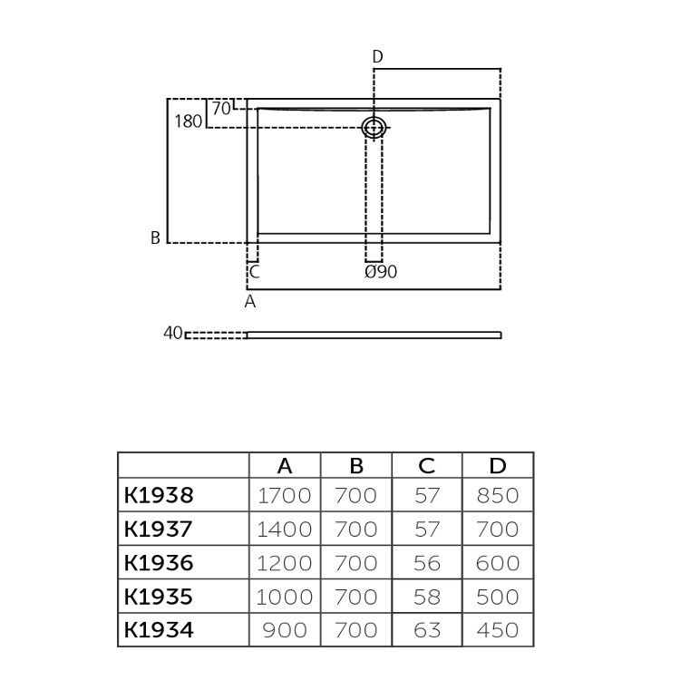 Immagine di Ideal Standard ULTRA FLAT piatto doccia rettangolare in acrilico 90 x 70 cm, bianco K193401