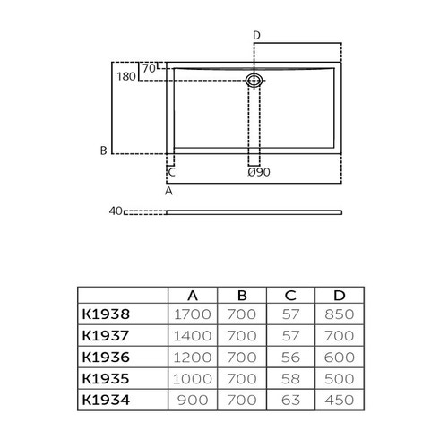 Immagine di Ideal Standard ULTRA FLAT piatto doccia rettangolare in acrilico 100 x 70 cm, bianco K193501