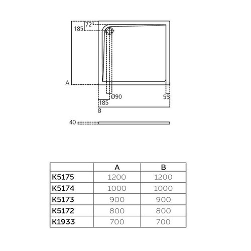 Immagine di Ideal Standard ULTRA FLAT piatto doccia quadrato in acrilico 80 x 80 cm, bianco K517201