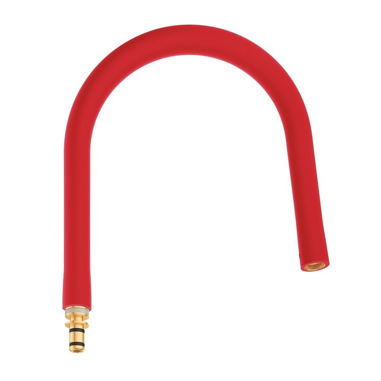 Immagine di Grohe Essence Flessibile elastico Rosso GROHflexx kitchen con doccetta professionale integrata dotata di braccio a molla orientabile a 360°, finitura rosso 30321DG0