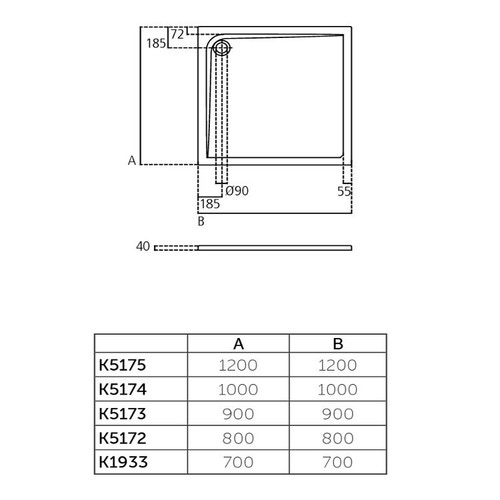 Immagine di Ideal Standard ULTRA FLAT piatto doccia quadrato in acrilico 100 cm, colore bianco finitura lucido K517401