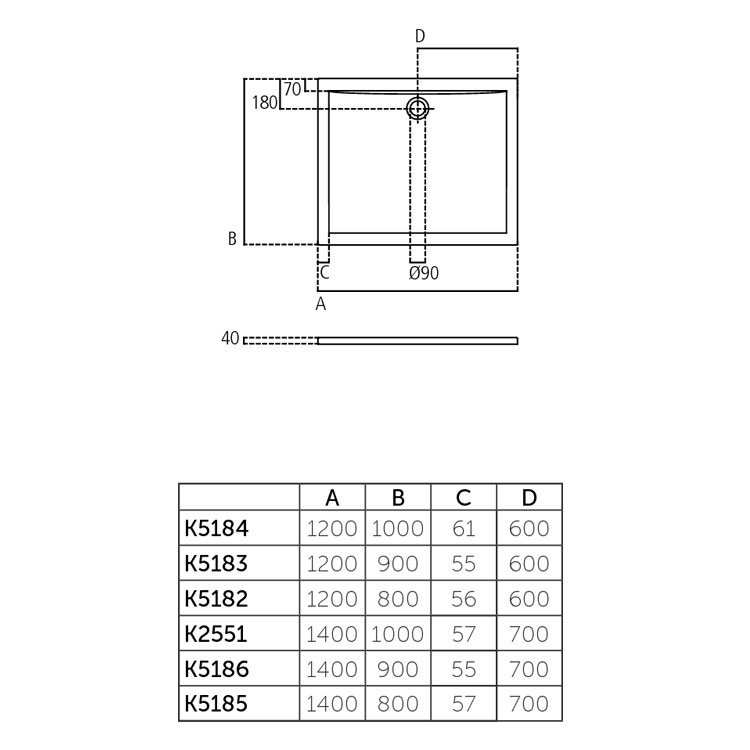 Immagine di Ideal Standard ULTRA FLAT piatto doccia rettangolare in acrilico 120 x 80 cm, bianco K518201