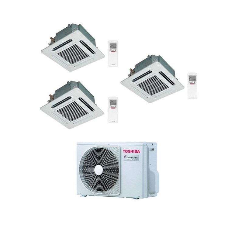 Immagine di Toshiba CASSETTA A 4 VIE Climatizzatore trial split inverter | unità esterna 7.5 kW unità interne 9000+12000+12000 BTU RAS-3M26S3AV-E+RAS-M10SMUV-E+2xRAS-M13SMUV-E