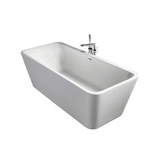 Immagine di Ideal Standard TONIC II vasca 180 x 80 cm per installazione centro stanza dotata di colonna di scarico e telaio, bianco E398101