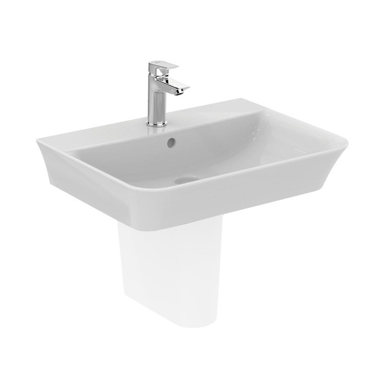 Immagine di Ideal Standard CONNECT AIR lavabo da 60 cm con foro rubinetteria e troppopieno, bianco E035501