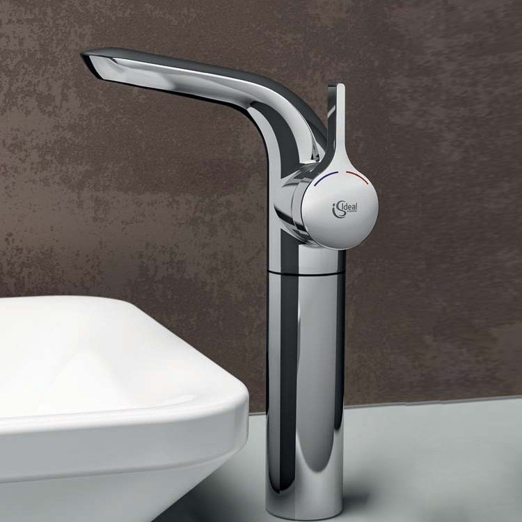 Immagine di Ideal Standard MELANGE miscelatore monocomando lavabo per appoggio su piano, bocca di erogazione fissa, finitura cromo A4266AA