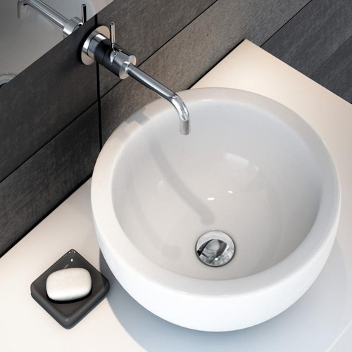 Immagine di Ideal Standard STRADA lavabo da appoggio su piano L.42 P.42 cm, senza foro rubinetteria, senza troppopieno, colore bianco K078301