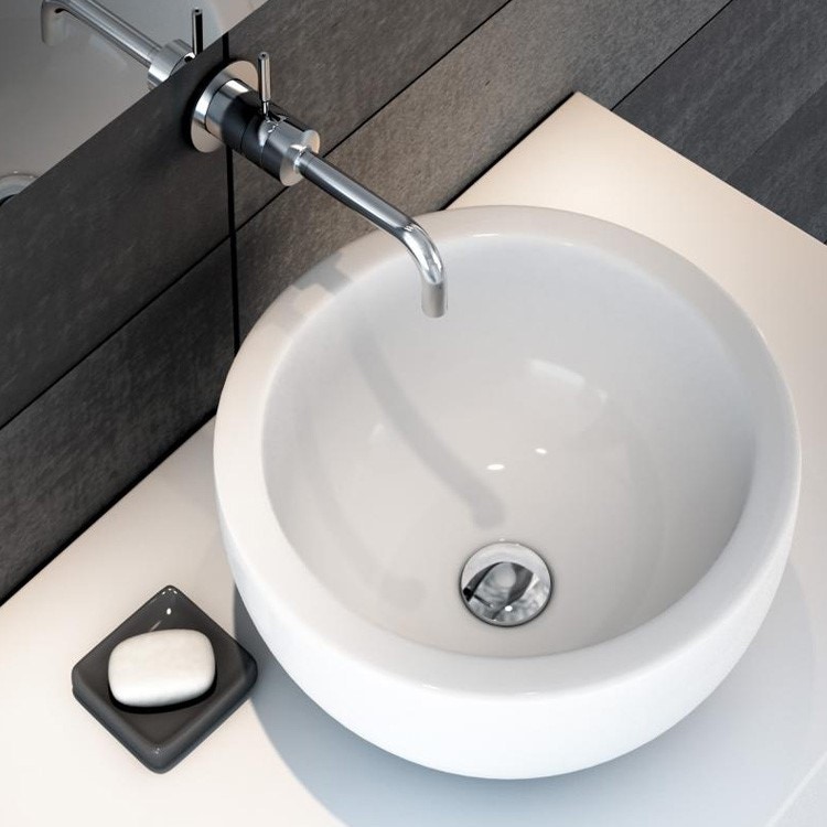 Immagine di Ideal Standard STRADA lavabo da appoggio su piano L.42 P.42 cm, senza foro rubinetteria, senza troppopieno, colore bianco K078301