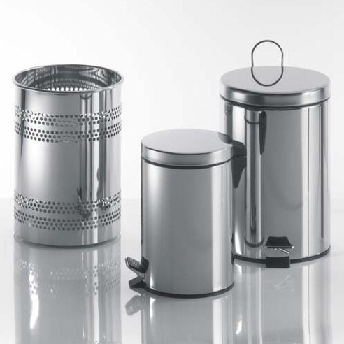 Colombo Design B99620CR CONTRACT poubelle in acciaio inox, con sistema di  chiusura ammortizzata, finitura cromo