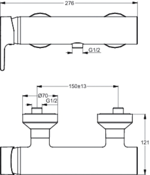 Immagine di Ideal Standard Active Miscelatore esterno per doccia Cromo B8066AA