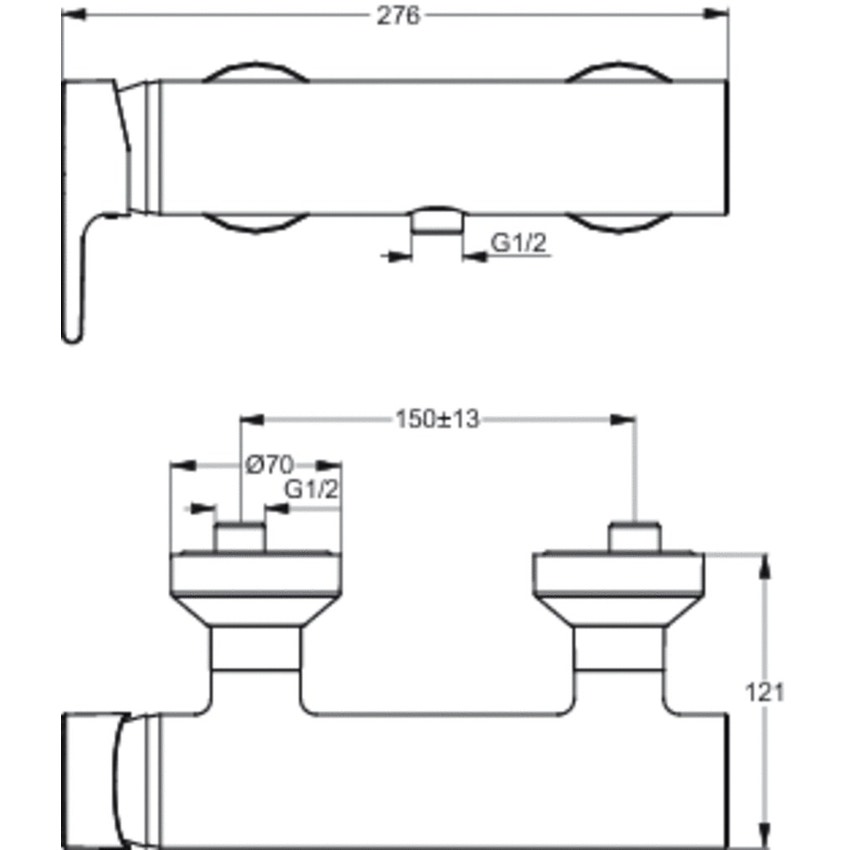 Immagine di Ideal Standard Active Miscelatore esterno per doccia Cromo B8066AA