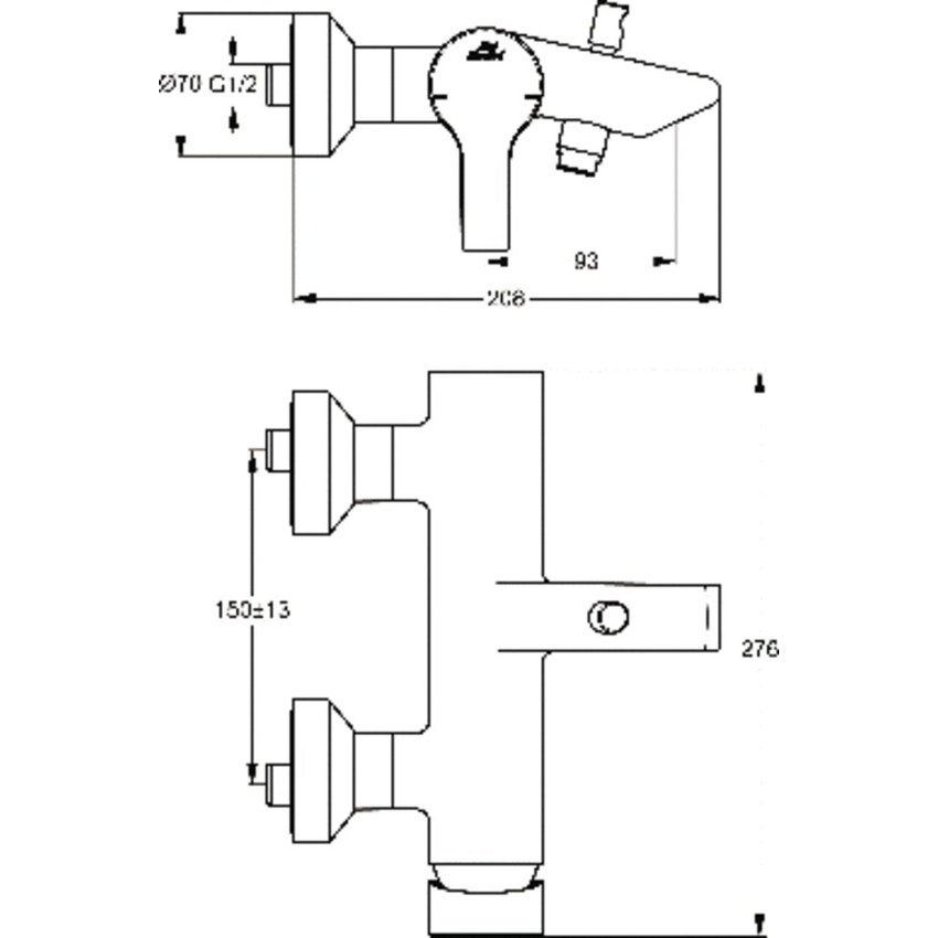 Immagine di Ideal Standard Active Miscelatore esterno per vasca/doccia Cromo B8071AA