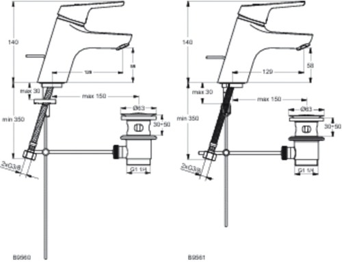 Immagine di Ideal Standard Cerasprint Miscelatore monocomando per lavabo Cromo B9561AA