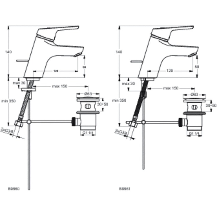 Immagine di Ideal Standard Cerasprint Miscelatore monocomando per lavabo Cromo B9561AA