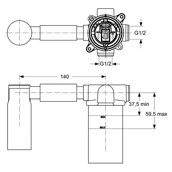 Immagine di Ideal Standard Corpo incasso per miscelatore lavello, montaggio a parete A4265NU