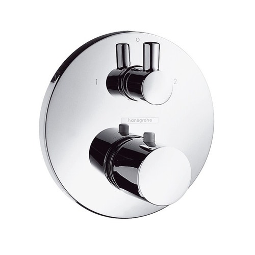 Immagine di Hansgrohe ECOSTAT S set esterno termostatico ad incasso DN15 con arresto/deviatore, finitura cromo 15721000