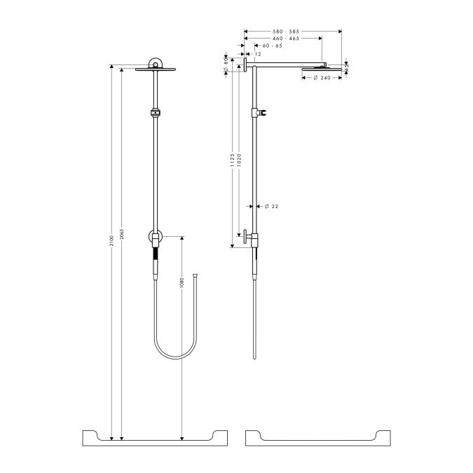 Immagine di Hansgrohe RAINDANCE showerpipe 240, finitura cromo 27164000