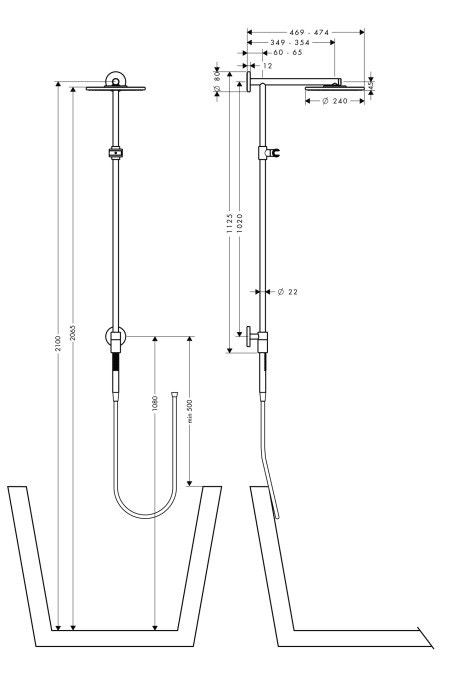 Immagine di Hansgrohe Raindance Showerpipe Raindance Connect 240 27421000