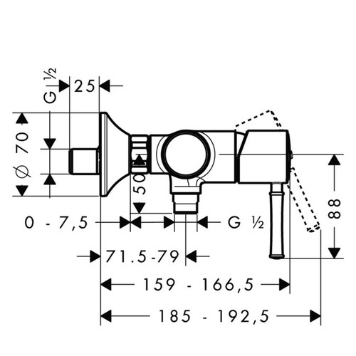 Immagine di Hansgrohe Talis Classic Miscelatore monocomando doccia esterno, finitura cromo 14161000