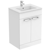 Lavatoio In Ceramica Con Mobiletto Dolomite.Ceramica Dolomite J5270wg Gemma 2 Mobile A Terra Da 60 Cm Con Lavabo Incluso Bianco Laccato Lucido Prezzi E Offerte Su Tavolla Com