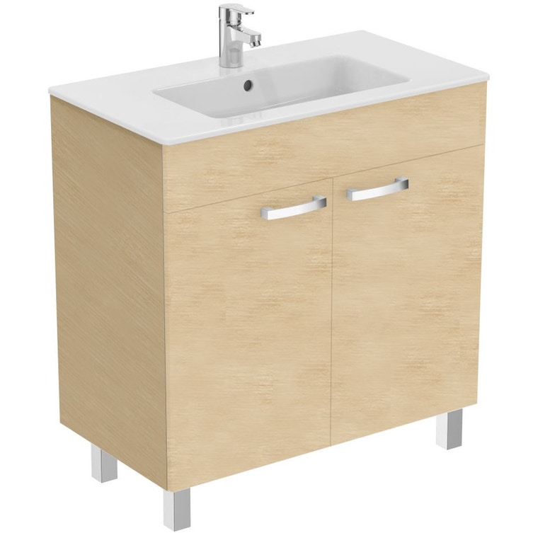 Lavabo Con Mobile E Prezzi.Ceramica Dolomite J5273os Gemma 2 Mobile A Terra Da 80 Cm Con Piedini E Con Lavabo Incluso Rovere Chiaro Prezzi E Offerte Su Tavolla Com