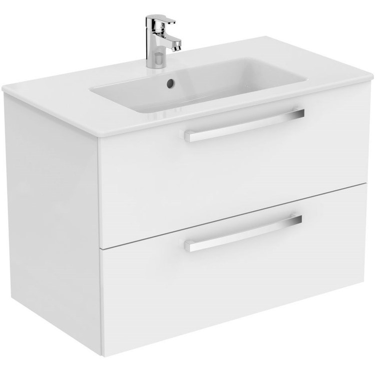 Lavelli In Ceramica Dolomite.Ceramica Dolomite J5274wg Gemma 2 Mobile Sospeso Da 80 Cm Con Lavabo Incluso Bianco Laccato Lucido Prezzi E Offerte Su Tavolla Com