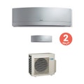 Immagine di Daikin EMURA Climatizzatore monosplit argento BTU 12000 + 12000 Inverter A++ Wi-Fi 4MXS68F-2-FTXG35LS