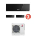 Immagine di Mitsubishi MSZ-EF Climatizzatore trial split inverter Nero | unità esterna 5,4 kW unità interne 7000+7000+18000 BTU MXZ-3E54VA+2xMSZ-EF22VE3B+MSZ-EF50VE3B 