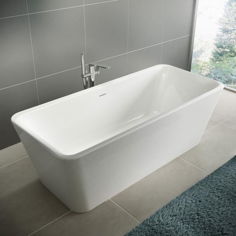 Immagine di Ideal Standard TONIC II vasca 180 x 80 cm per installazione centro stanza dotata di colonna di scarico e telaio, bianco E398101